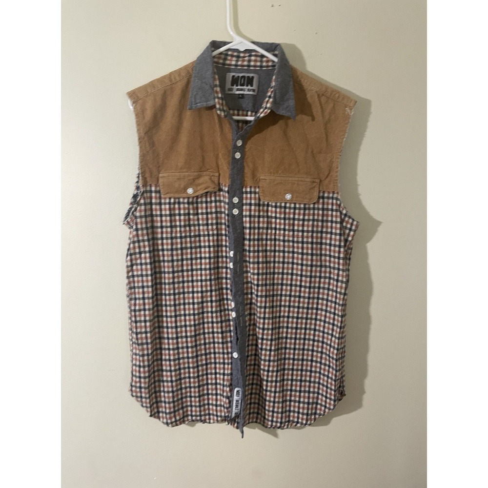 Woolf Originals Plaid Button‎ Up Rancher Farm Vest Men's L Outdoor